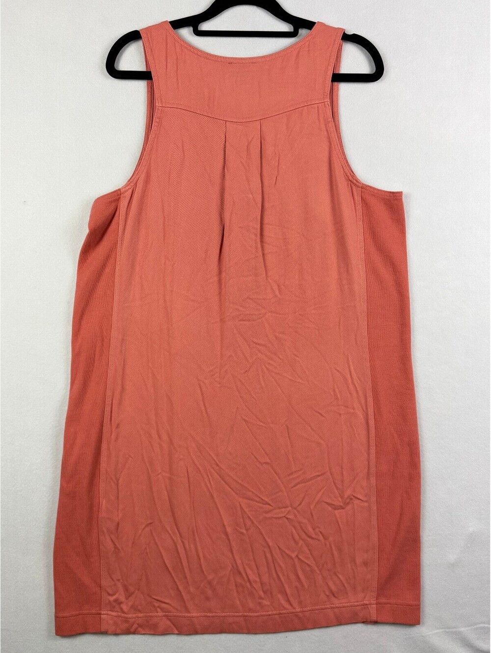 Splendid Coral Sleeveless Henley Tank Dress Medium 100% Viscose Casual Knit - Picture 3 of 9